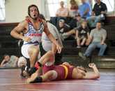 Drake Leifried after a win. Drake Leifried after a win.